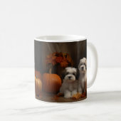 Malti tzu Puppy Herfst Verrukking Pompoen Koffiemok (Voorkant rechts)