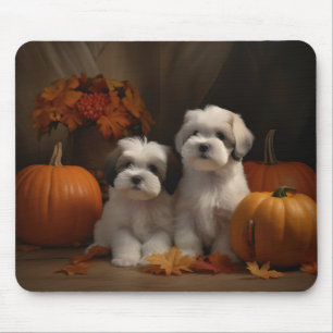Malti tzu Puppy Herfst Verrukking Pompoen Muismat