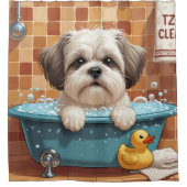 Malti Tzu Sloppy Sleepy Schattige Grappig Douchegordijn (Voorkant)