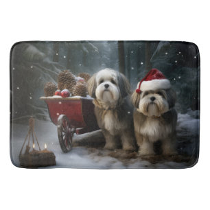 Malti tzu Sneeuw Slede Kerst Decoratie Badmat