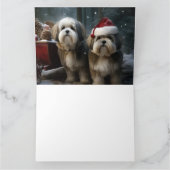 Malti tzu Sneeuw slee Christmas decoratie  Kaart (Binnen)