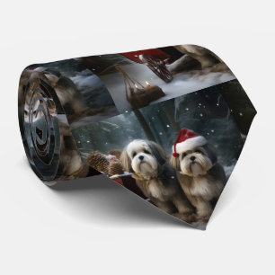 Malti tzu Sneeuw slee Christmas decoratie Stropdas