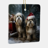 Malti tzu Sneeuw slee Kerstmis decoratie (Rechts)