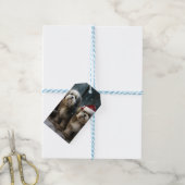 Malti tzu Sneeuw slee Kerstmis decoratie Cadeaulabel (Met Touw)