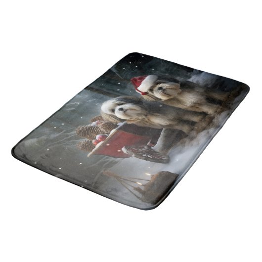 Malti tzu Sneeuwslee Kerstdecoratie Badmat (Gekanteld)