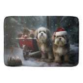 Malti tzu Sneeuwslee Kerstdecoratie Badmat (Voorkant)