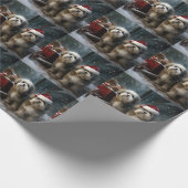 Malti tzu Sneeuwslee Kerstdecoratie Cadeaupapier (Hoek)