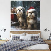 Malti tzu Sneeuwslee Kerstdecoratie Canvas Afdruk (Insitu (Slaapkamer))