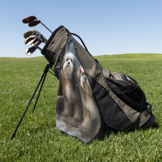 Malti tzu Sneeuwslee Kerstdecoratie Golfhanddoek (Groen)