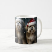 Malti tzu Sneeuwslee Kerstdecoratie Koffiemok (Voorkant rechts)