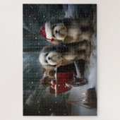 Malti tzu Sneeuwslee Kerstdecoratie Legpuzzel (Verticaal)