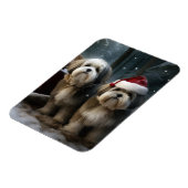 Malti tzu Sneeuwslee Kerstdecoratie Magneet (Linkerzijde)