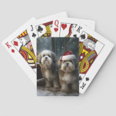 Malti tzu Sneeuwslee Kerstdecoratie Pokerkaarten (Achterkant)