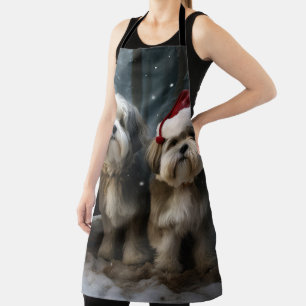 Malti tzu Sneeuwslee Kerstdecoratie Schort