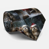 Malti tzu Sneeuwslee Kerstdecoratie Stropdas (Opgerold)