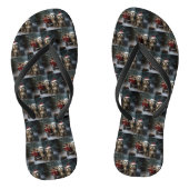 Malti tzu Sneeuwslee Kerstdecoratie Teenslippers (Voetbed)