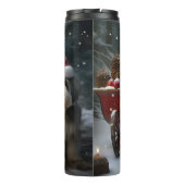 Malti tzu Sneeuwslee Kerstdecoratie Thermosbeker (Achterkant)