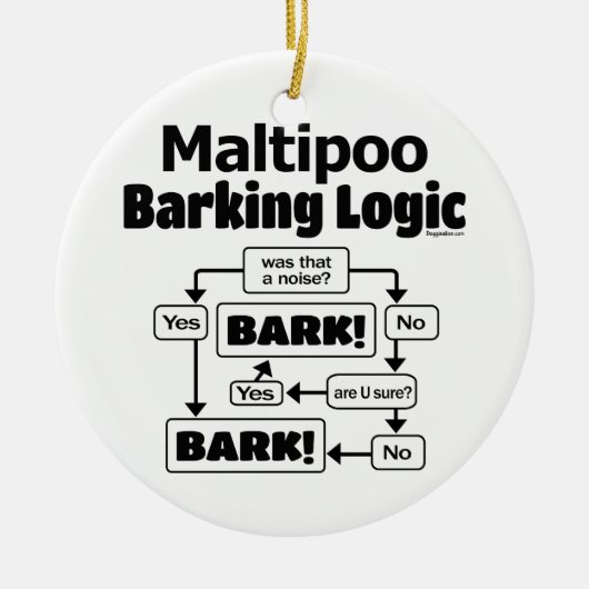 Maltipoo Barking Logic Keramisch Ornament (Voorkant)