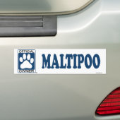 Maltipoo Blue Bumpersticker (Op auto)