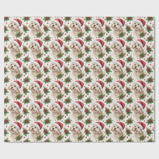 Maltipoo Christmas Wrapping Paper Cadeaupapier (Vlak)