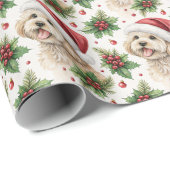 Maltipoo Christmas Wrapping Paper Cadeaupapier (Rol Hoek)