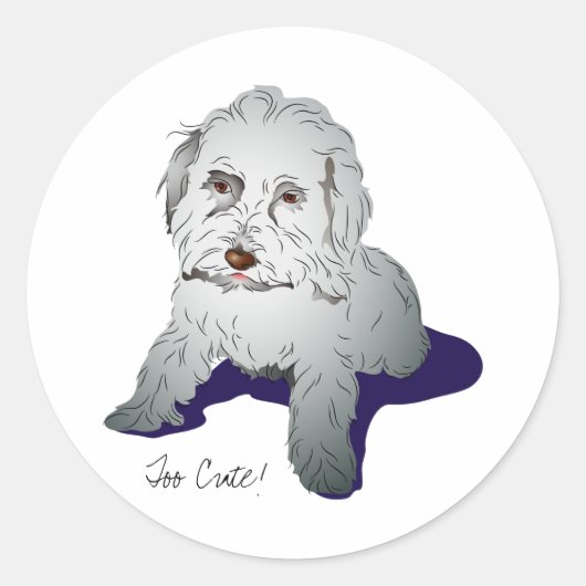 Maltipoo Cute Puppy Ronde Sticker (Voorkant)