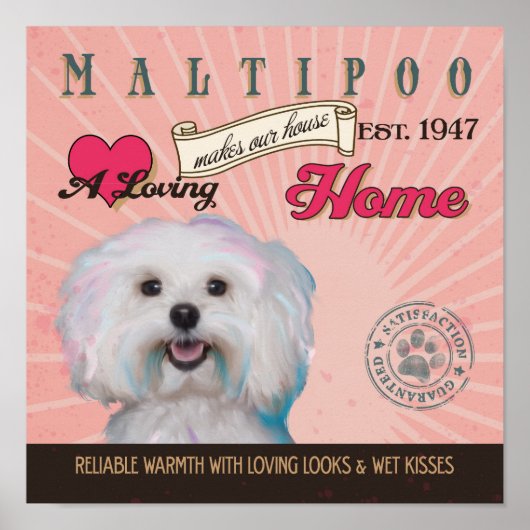 Maltipoo Dog Art Poster - Ons Huis thuis (Voorkant)