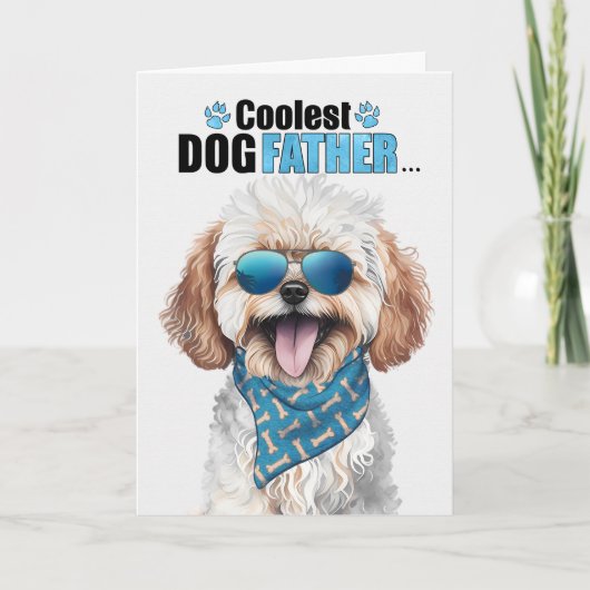 Maltipoo Dog Coolest Dad Ooit Vaderdag Feestdagen Kaart (Voorkant)
