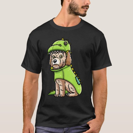Maltipoo Dog in Dinosaur Costume T-shirt (Voorkant)