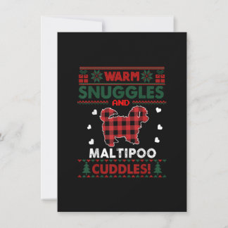 Maltipoo Dog Kerstmis Pajama Dog Pet Ugly Christm Kaart