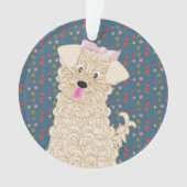 Maltipoo Dog Merry Christmas Custom Ornament (voorkant)
