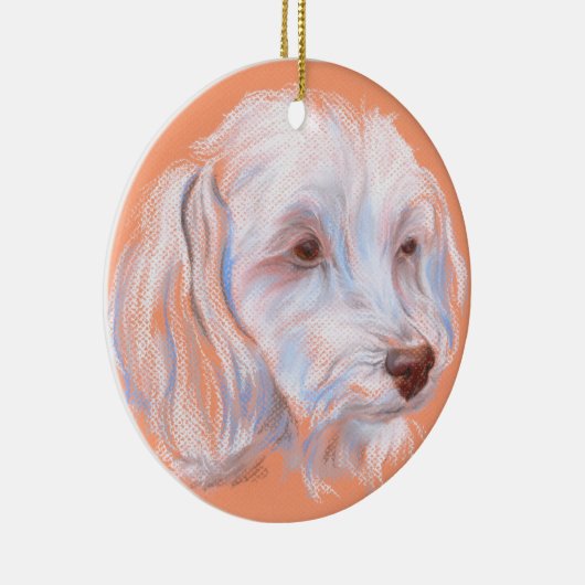 Maltipoo Dog Pastel Art Keramisch Ornament (Rechts)
