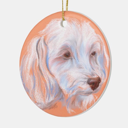 Maltipoo Dog Pastel Art Keramisch Ornament (Links)