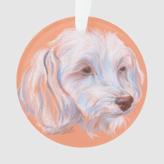 Maltipoo Dog Pastel Art Ornament (voorkant)
