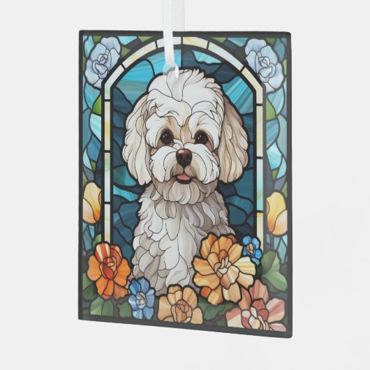 Maltipoo Dog Square Ornament (Voorkant links)