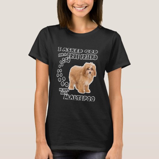 Maltipoo Gezegde mam Maltese poedel T-shirt (Voorkant)