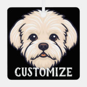 Maltipoo Hond Aangepaste Naam Memorial Kerstmis Metalen Ornament (Voorkant)