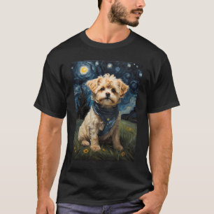 Maltipoo hond in de Sterrennacht, Edvard Munch T-shirt