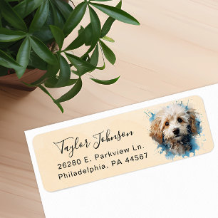 Maltipoo-hond retouradreslabel etiket