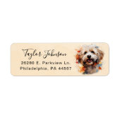 Maltipoo-hond retouradreslabel etiket (Voorkant)