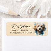 Maltipoo-hond retouradreslabel etiket (Insitu)