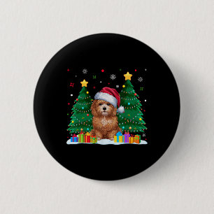 Maltipoo Hondenliefhebbers Santa Hat Lelijk Kerstz Ronde Button 5,7 Cm