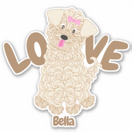 Maltipoo Love Sticker (Voorkant)
