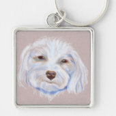 Maltipoo met standvastigheid sleutelhanger (Voorkant)