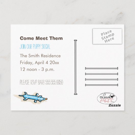 Maltipoo Mixed Breed New Puppy Social Briefkaart (Achterkant)