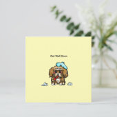 Maltipoo onder het weer feestdagenkaart (Staand voorkant)