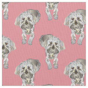 Maltipoo Puppy Pattern Stof