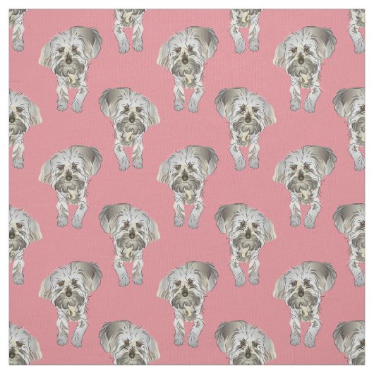Maltipoo Puppy Pattern Stof (Swatch)