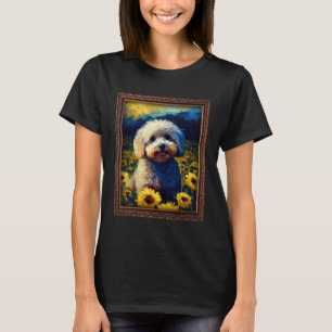 Maltipoo Schilderen Zonnebloem Moeder Vrouwen Flor T-shirt