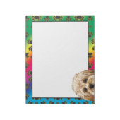 Maltipookleurig hondpawpatroon notitieblok (Linkerzijde)